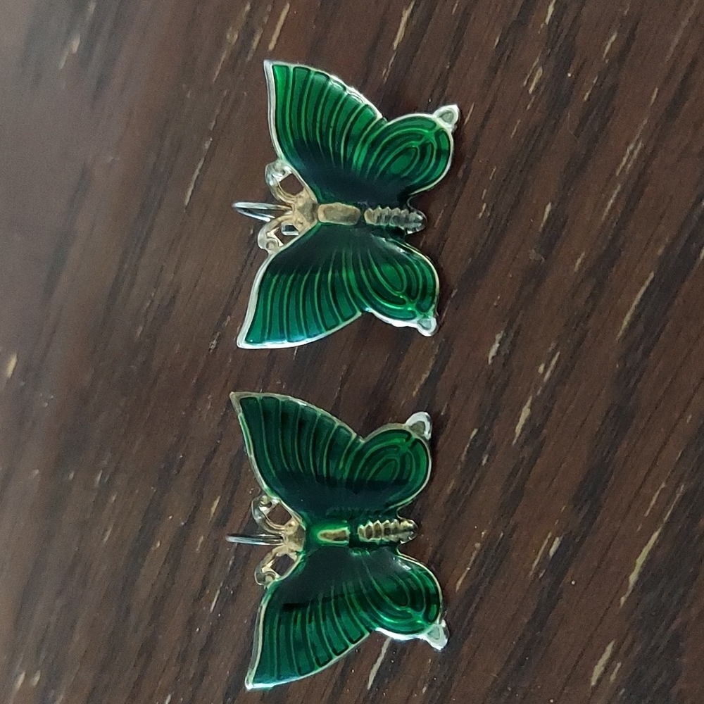 🦋 Vntg Alloy Butterfly Earrings